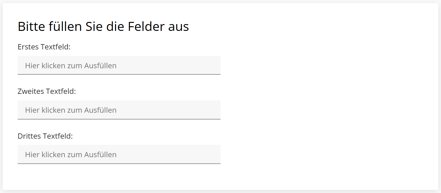 Eingabefrage mit verkürztem Textbereich