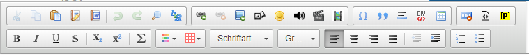 Texteditor (Werkzeugleiste), der bei Klick in einen Textblock erscheint Texteditor (Werkzeugleiste), der bei Klick in einen Textblock erscheint