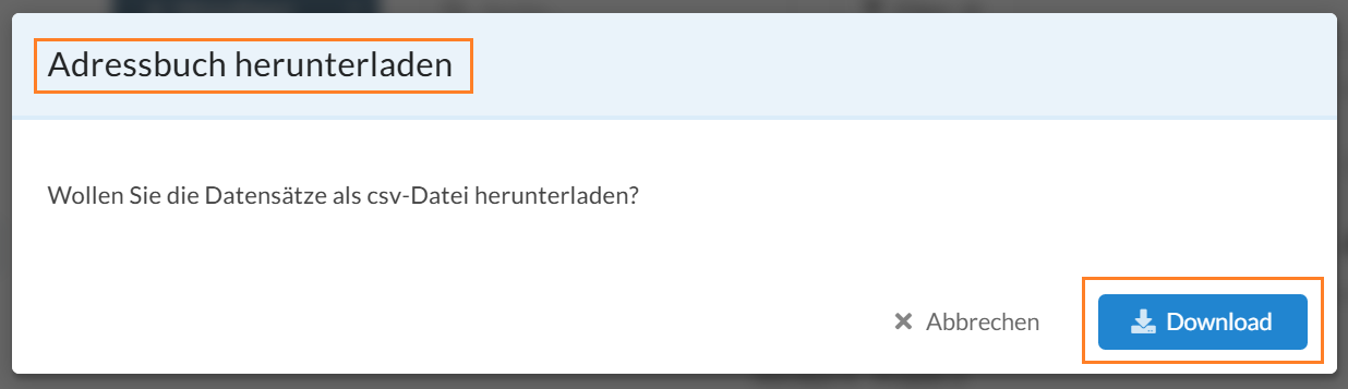 Exportieren Sie Ihr Adressbuch als CSV-Datei. Exportieren Sie Ihr Adressbuch als CSV-Datei.