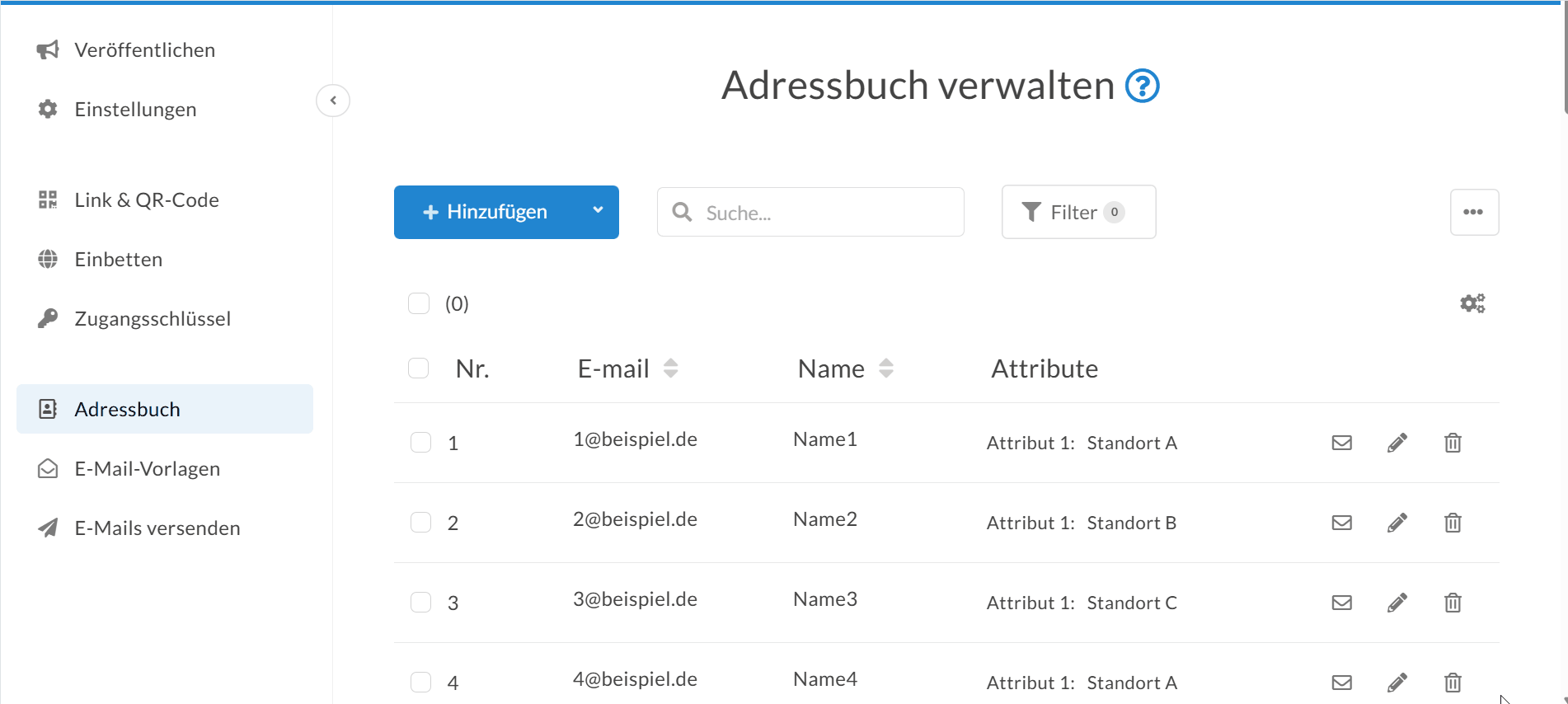 "E-Mail-Opt-out" über das Zahnrad im Adressbuch anzeigen lassen 