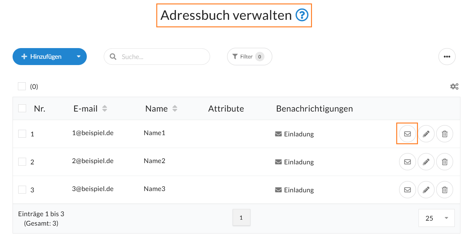 Einzelne E-Mails aus dem LamaPoll-Adressbuch heraus versenden Einzelne E-Mails aus dem LamaPoll-Adressbuch heraus versenden