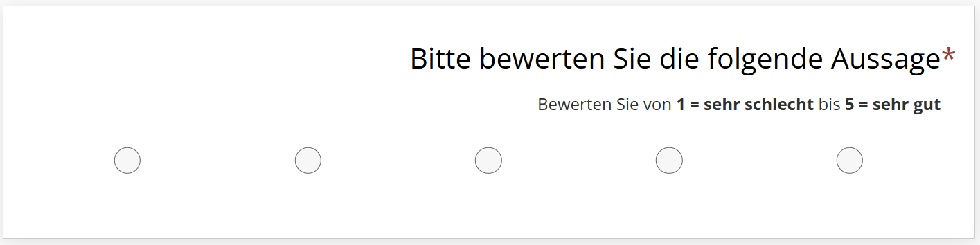 Alle Texte werden rechtsbündig ausgerichtet
