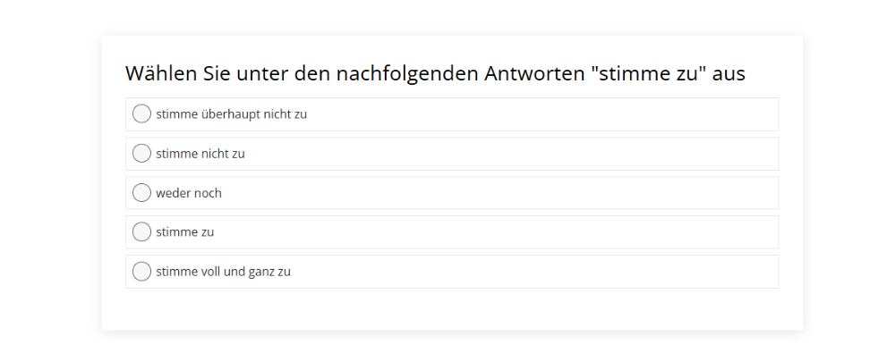 Aufmerksamkeits-Check-Frage für Teilnehmende