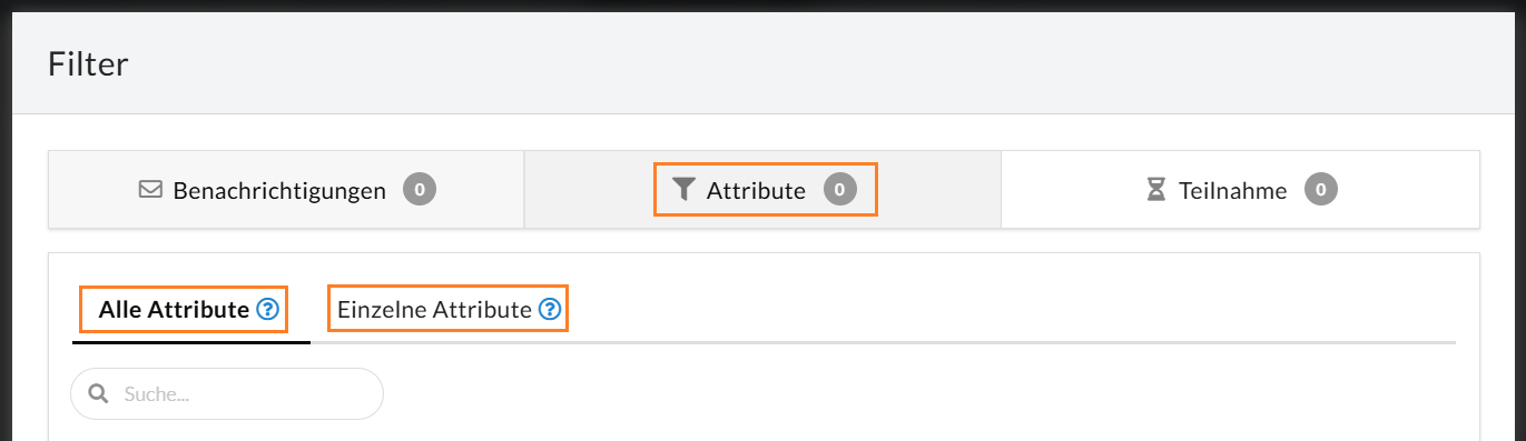 Attributfilter - "Alle Attribute" oder "Einzelne Attribute"