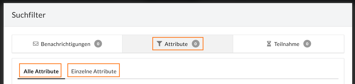 Attributfilter - "Alle Attribute" oder "Einzelne Attribute"
