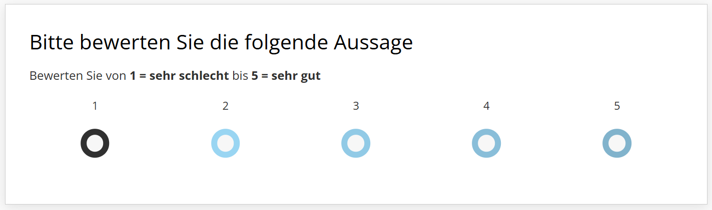 Bewertungsfrage mit farbigen Radio-Buttons