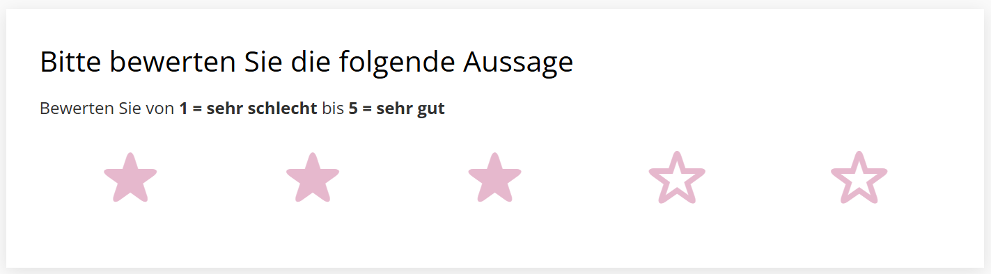 Farbiges Stern-Rating mit vergrößerten Sternen