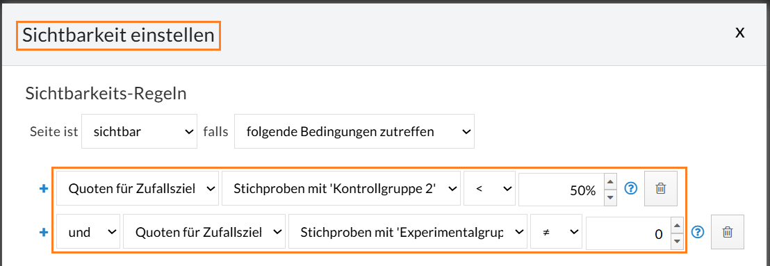 Sichtbarkeit der Seite(n) von Gruppe 2