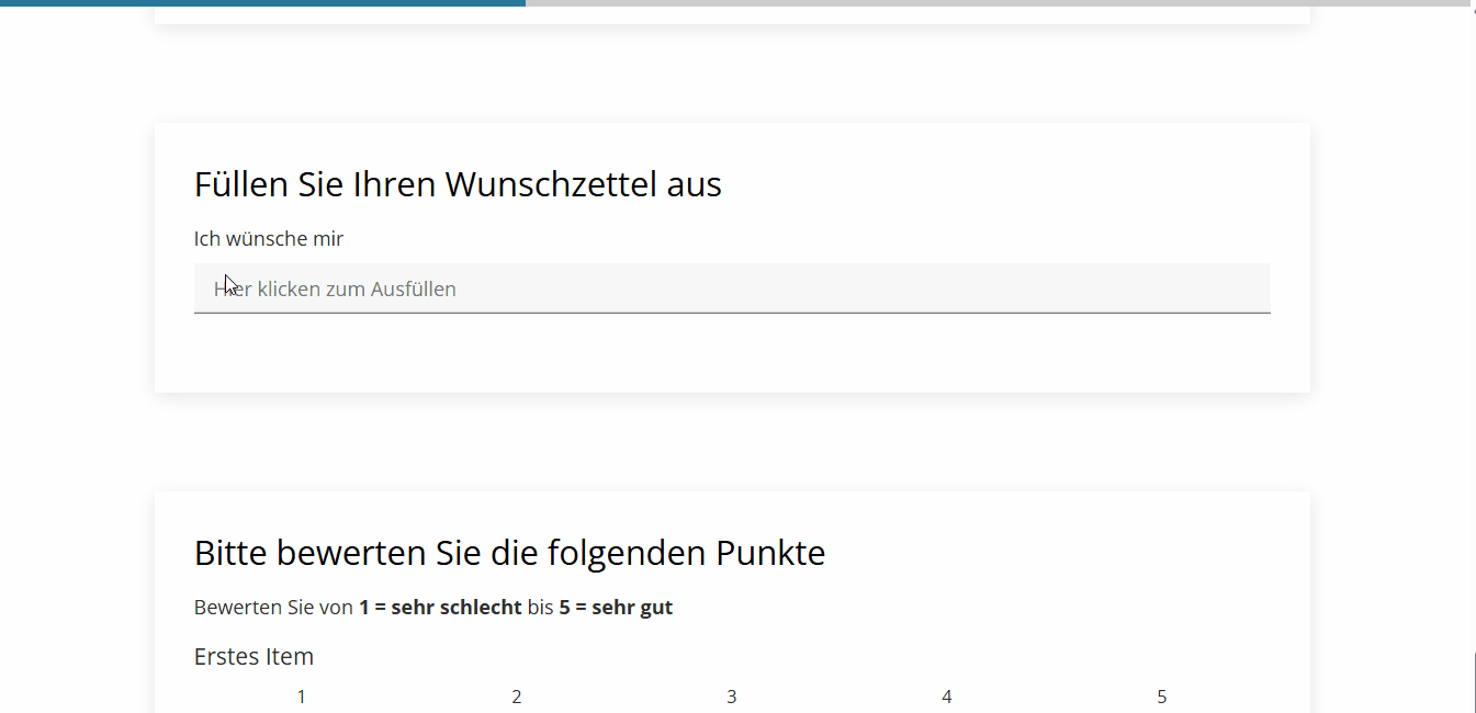 Kaskadeneffekt mit Eingabefragen