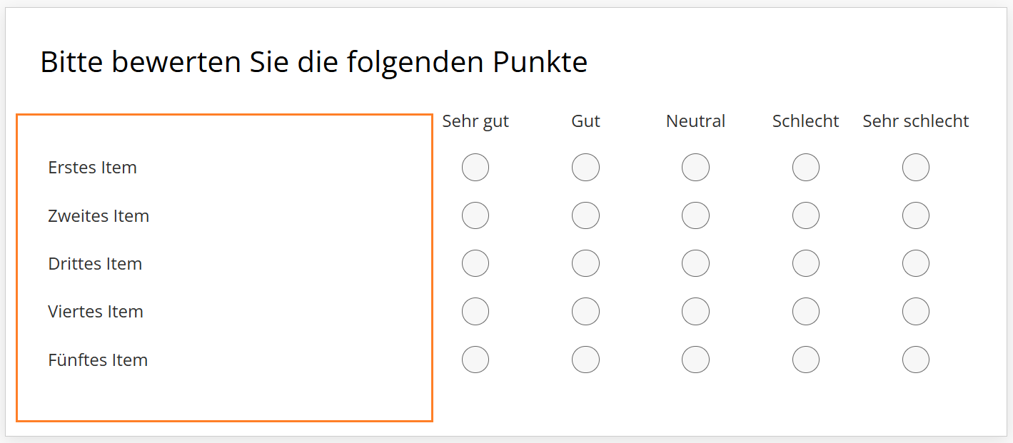 Linke Spalte einer Matrixfrage per CSS-Befehl verbreitert