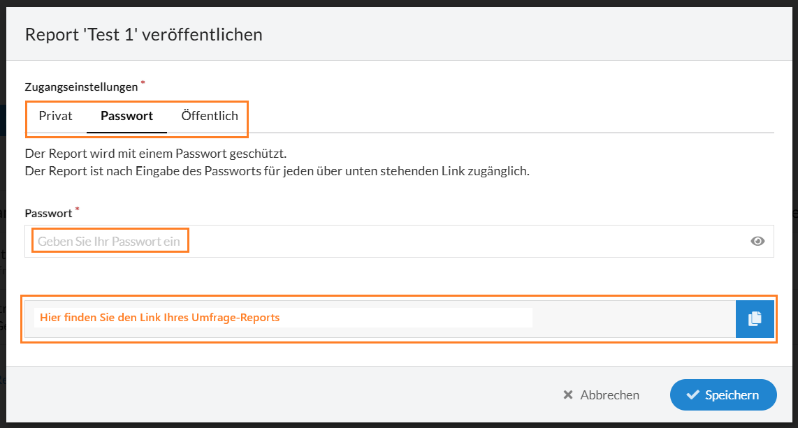 Umfrage-Report veröffentlichen und teilen