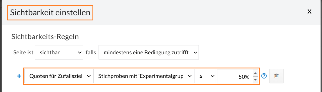 Sichtbarkeit der Seite(n) von Gruppe 1