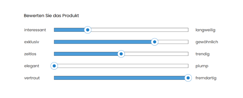 Skalafrage mit farbigen Schiebereglern