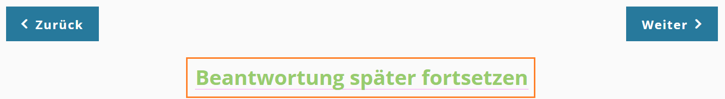 Vergrößerter "Später fortsetzen"-Link mit farbigen Anpassungen
